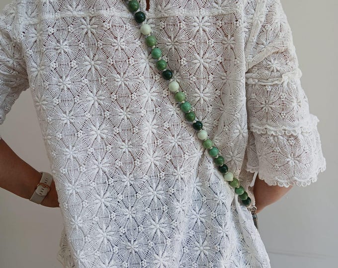 Green Wooden Bead Phone Strap | Handmade Crossbody Phone Strap | Beaded Phone Lanyard | hello fern