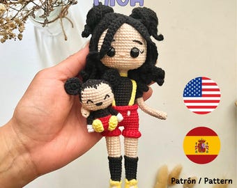 Virkat dockmönster, MICA, amigurumi, amigurumi mus, PDF på spanska och engelska.