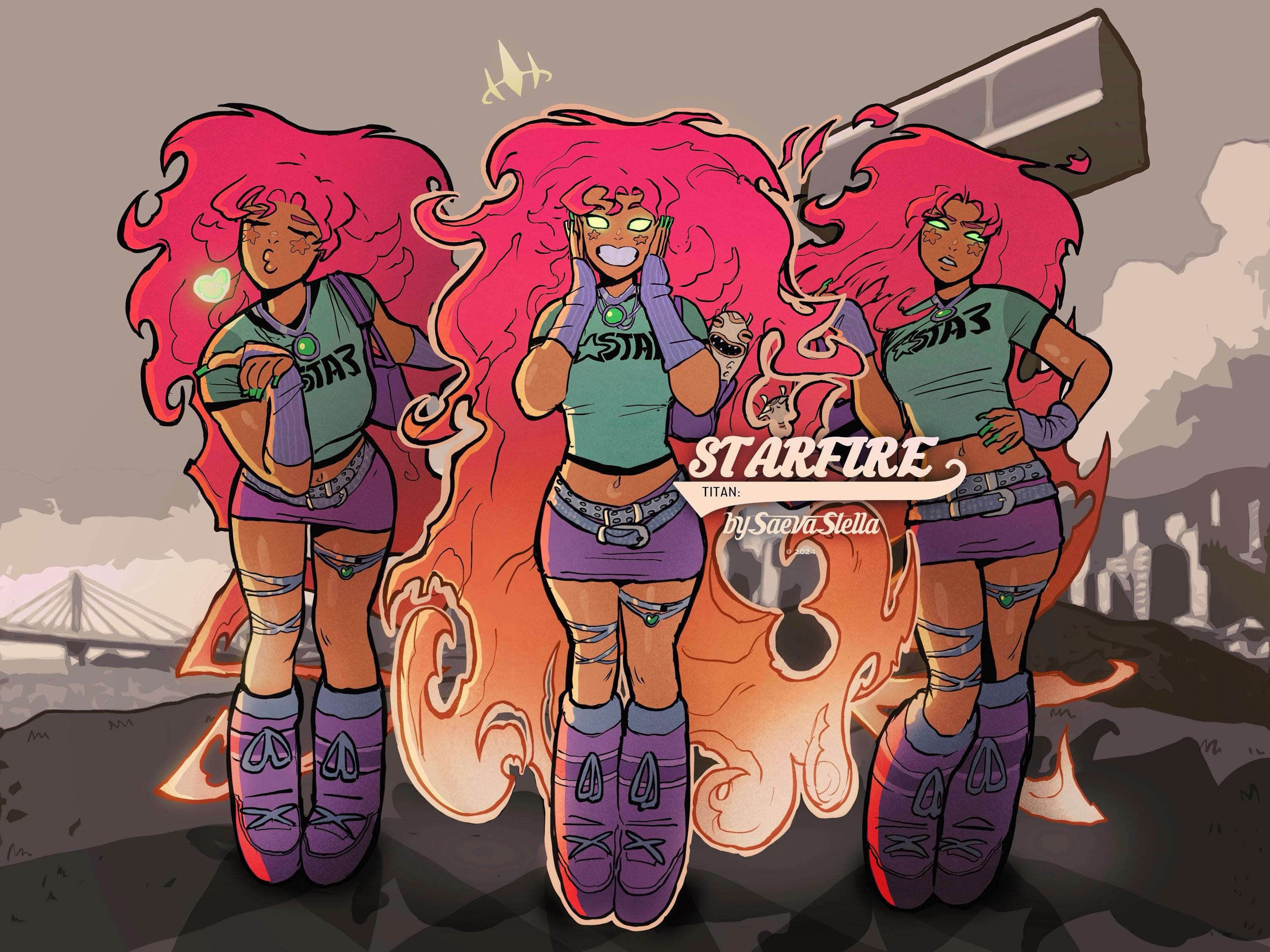 STARFIRE | Three Pose Matte TITAN Poster - Etsy STARFIRE | Three Pose Matte TITAN Poster - Etsy