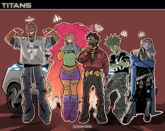 TITANS COMPLETE Matte Poster (RED)