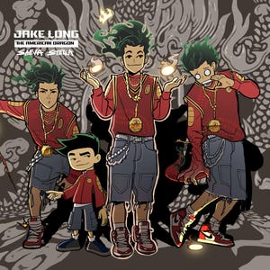 Jake Long American Dragon / Poster opaco Zodiaco a tre pose