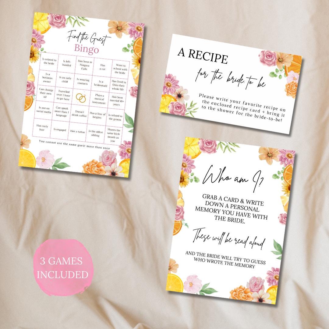 Bridal Shower Brunch Game Templates, Printable Bridal Shower Games ...