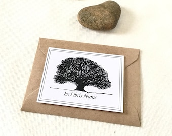 Ex Libris Sticker Beech Tree, Set of 50 Personalized Exlibris, Book Nerd Gift, Literary Gifts