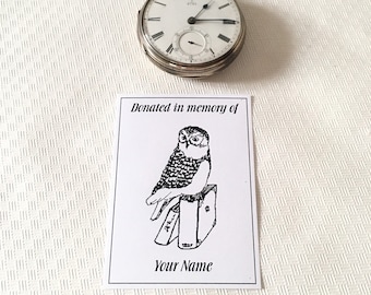 Gedoneerd ter nagedachtenis aan Memorial Gift Dad, 25 Boekuil Ex Libris, Rouwgeschenken