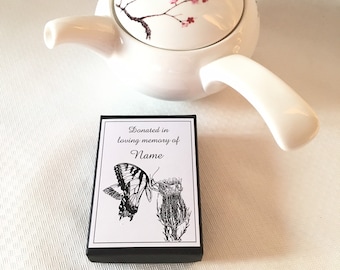 Herdenkingscadeau vlinder: 25 custom Ex Libris-boekstickers