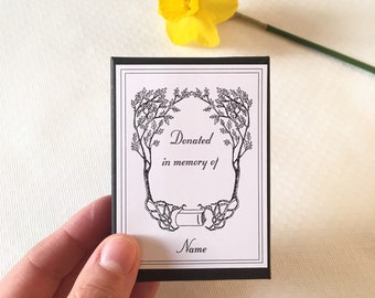 Doordachte herdenkingsgeschenken Boek Eiken 25 Aangepaste Ex Libris-stickers, Rouwgeschenken