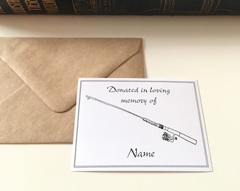 Thoughtful Remembrance Gifts Fishing Rod 25 Custom Ex Libris Stickers, Sympathy Gifts