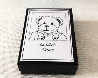 Gepersonaliseerde ex-libris teddybeer ex-libris: eerste communiecadeau