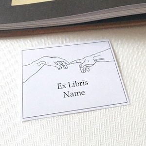 Ex Libris Sticker The Creation of Adam, Literary Gifts, Set of 25 Exlibris Father in Law Gift