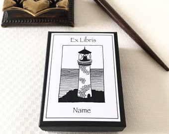 Ex Libris Lighthouse Bookworm Gifts, 25 Literary Gifts Custom Exlibris, Librarian Gifts