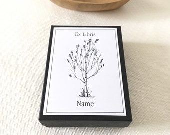 Nature Lover Gifts for Readers, 25 Personalized Book Plate Stickers Birch Tree Ex Libris