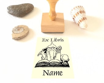 Librarian Gifts for Readers, White Wizard Book Stamp, Bibliophile, Bookish Gifts