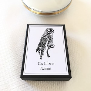 Aangepaste bookplates Uil 25 gepersonaliseerde Ex Libris, literaire geschenken voor bibliothecarissen