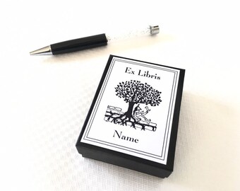 Bookish Gifts Pixie under the Tree Ex Libris, 50 Personalized Nature Lover Gift and Booklover Gift