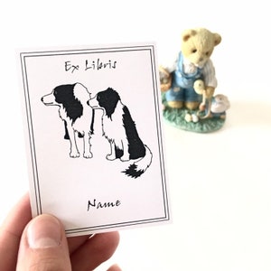 Dog Owner Gift, 25 Personalized Ex Libris Bordercollie Dogs, Literary Gifts image 1