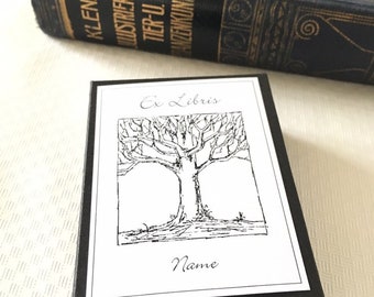 Ex Libris Tree 25 Personalized Exlibris, Big Sister Gift, Librarian Gifts