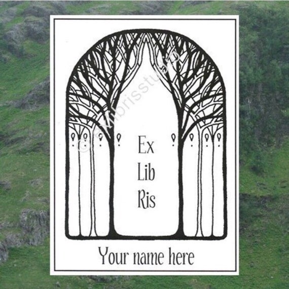 Ex Libris Sticker Art Nouveau Forest 15 Personalized Etsy