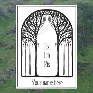 Exlibris Art Nouveau Forest 25 Ex Libris Sticker Set, Stunning Literary Gifts, Beautiful Mindfulness Gift image 1