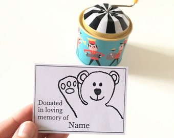 Thoughtful Miscarriage Gift In Memory Of A Beloved Baby. 25 Sweet Little Bear Bereavement Gift Book Labels.