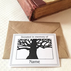 Remembrance Gifts Wise Tree Bookplates Set of 25 Personalized Ex Libris, Memorial Gift image 3