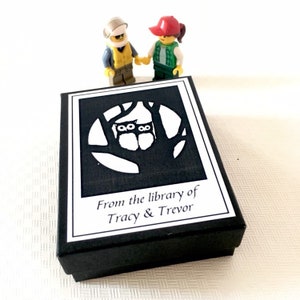 Literary Wedding Gift Love Owls 15, Personalized Owl Ex Libris, Bookish Gifts for Newlyweds