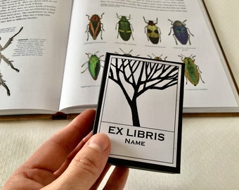 Ex Libris Sticker Tree Ensemble de 15 Exlibris personnalisés, Cadeaux bookworm littéraire