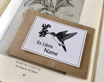 Exlibris Hummingbird, 25 pieces, Beautiful Literary Gifts, Big Sister Gift