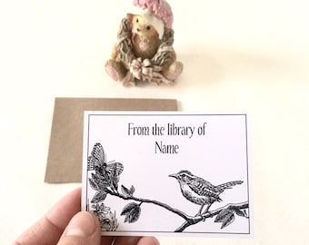 Ex Libris Little Bird,50 Personalized Exlibris, Bookish Gifts for Writers, Literary Gifts