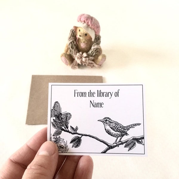Ex Libris Little Bird,50 Personalized Exlibris, Bookish Gifts for Writers, Literary Gifts