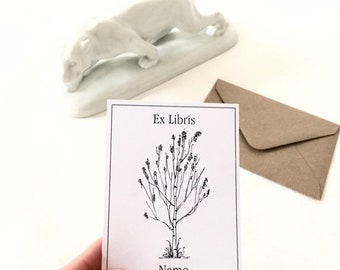 Literary Gifts, Ex Libris Birch Tree 15 Ex Libris Sticker, Beautiful Bookworm Gifts