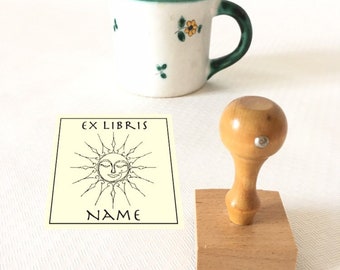 Personalisierter Sonne Ex Libris Stempel