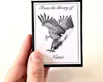 Ex Libris Landing Eagle 25 Personalized Bookplates, Bookish Gifts for Writers