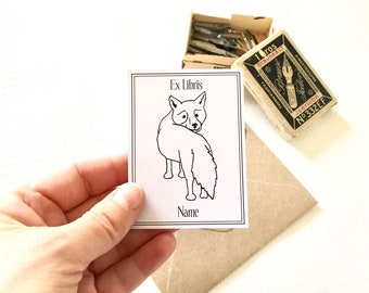 Childrens Bookplates Fox 15 Personalized Exlibris, Lovely First Communion Gift Boy