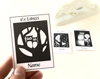 Custom Bokplates Night Owls 15 Personalized Ex Libris Stickers