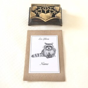 Racoon 25 Personalized Exlibris, Literary Gifts, Book Plate Stickers image 3