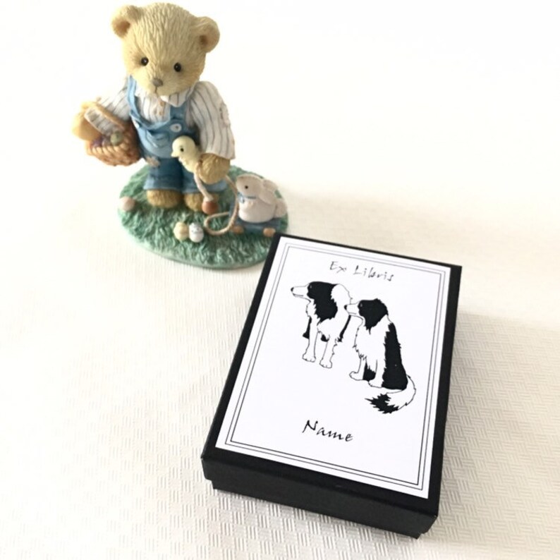 Dog Owner Gift, 25 Personalized Ex Libris Bordercollie Dogs, Literary Gifts image 2