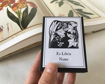 Bookplates Flora 15 Personalized Ex Libris, Booklover Gifts
