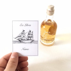 Ex Libris Sticker Ancient Sailing Yacht 25 Literary Gifts Exlibris, Sailing Gift, Beautiful Father in Law Gift