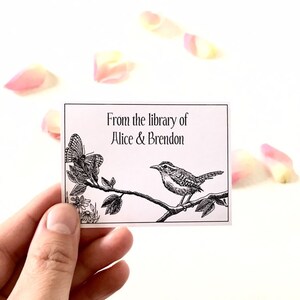 Sweet Book Themed Wedding Gift, 50 Little Bird Literary Wedding Bookplates, Bookish Gifts