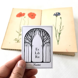 Exlibris Art Nouveau Forest 25 Ex Libris Sticker Set, Stunning Literary Gifts, Beautiful Mindfulness Gift image 2