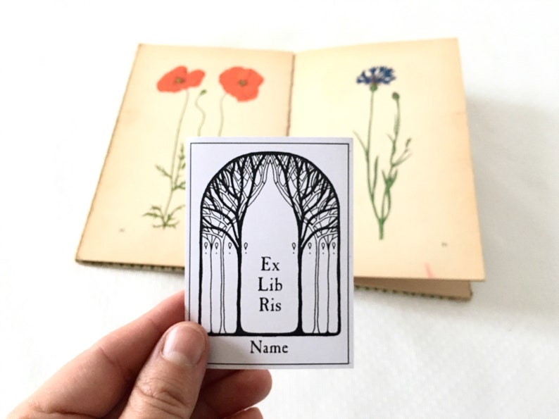 Exlibris Art Nouveau Forest 25 Ex Libris Sticker Set, Stunning Literary Gifts, Beautiful Mindfulness Gift image 2