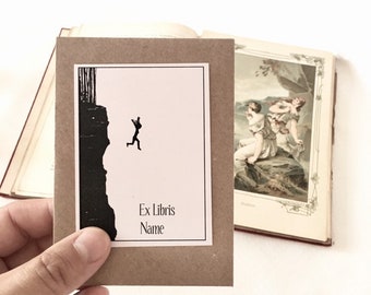 Ex Libris Sticker Cliff Dive, Bookish Gifts, Wanderlust Gift, Set of 25 Cool Custom Bookplates