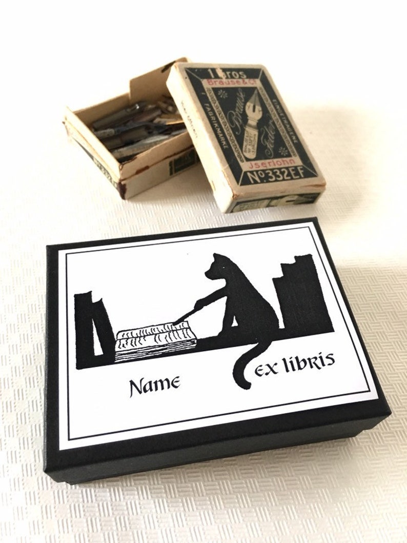 Ex Libris Sticker Magical Cat 25 Personalized Exlibris Lovely - Etsy