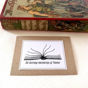 Libro abierto de regalo de duelo Ex Libris, conjunto de 15 ex libris personalizados