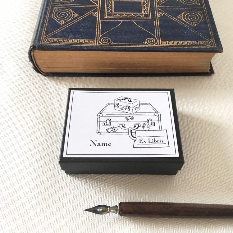 Custom Ex Libris Bookplates: Wanderlust Journey Theme, Set of 50