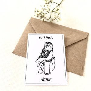 Ex Libris Book Owl 25 Custom Bookplates, Literary Gifts for Readers image 2