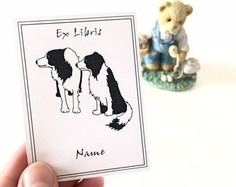 Dog Owner Gift, 15 Custom Exlibris Bordercollie Dogs, Literary Gifts