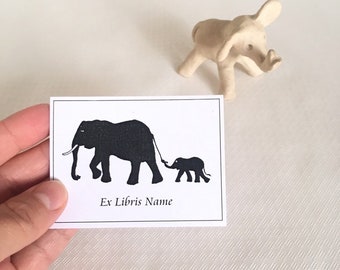 Adesivi Ex Libris a forma di elefante: ex libris personalizzati, regalo letterario (25 pezzi)
