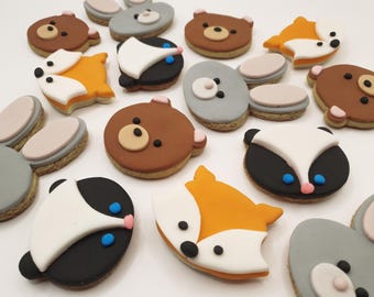 Woodland Animal Cookie Cutter Set: Fox, Bear, Bunny, Badger