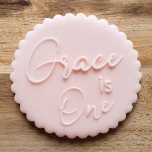 Timbro per biscotti con nome e età personalizzati per bambini, goffratore per fondente per il primo compleanno, debosser, bomboniera per baby shower, glassa keksstempel